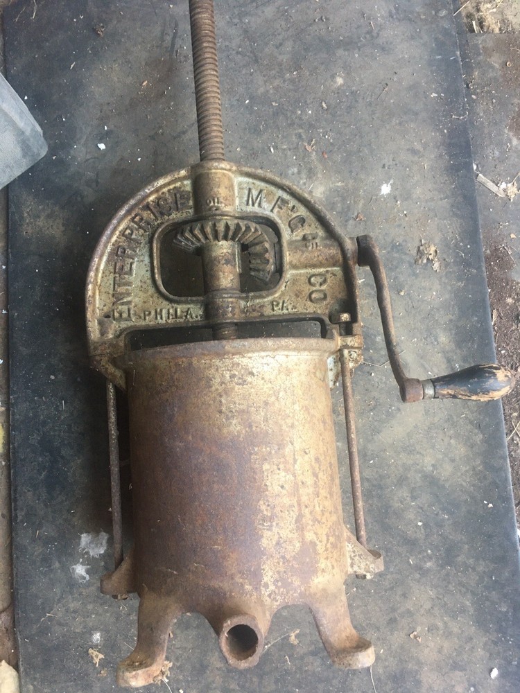Antique Enterprise 2 or 4 Quart Sausage Stuffer / Fruit & Lard Press