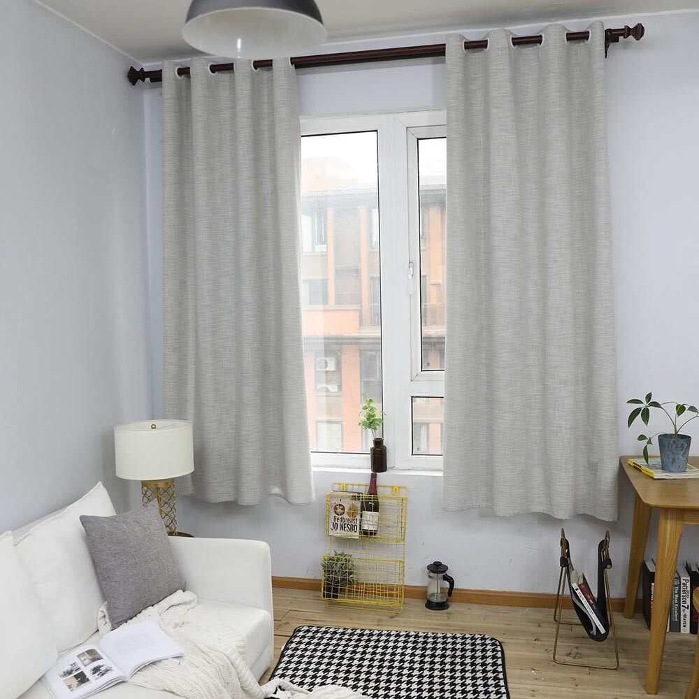 Plain Gray Curtain Living Room Bedroom Window Drape Curtain Decor