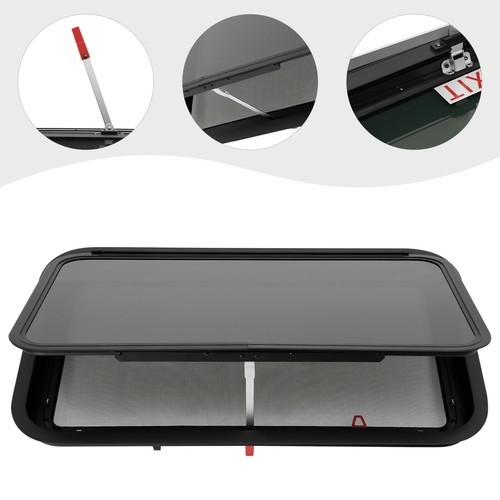 RV Rectangular Exit Window Push Out Glass Camper Window Venting Window 36*20 In
