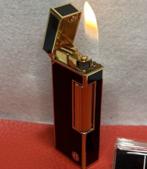 Overhauled Dunhill Rollagas lighter Black Gold d mark without box