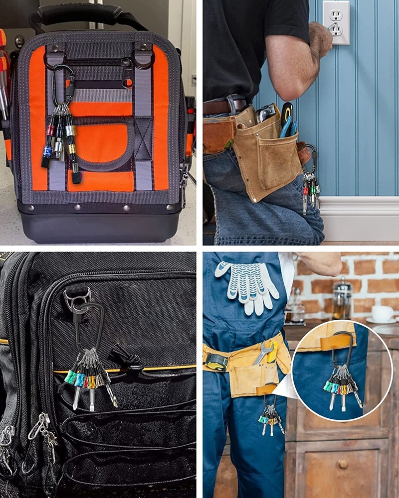 7-21PCS Hex Shank Quick Release Keychain Screwdriver Drill Bit Holder Bits Set