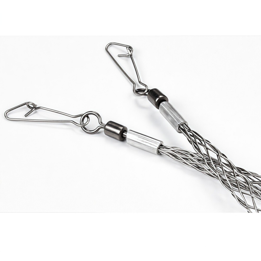 1/2" Cable Pulling Grip Mesh Sock Galvanized Steel Wire Traction Net Sleeve