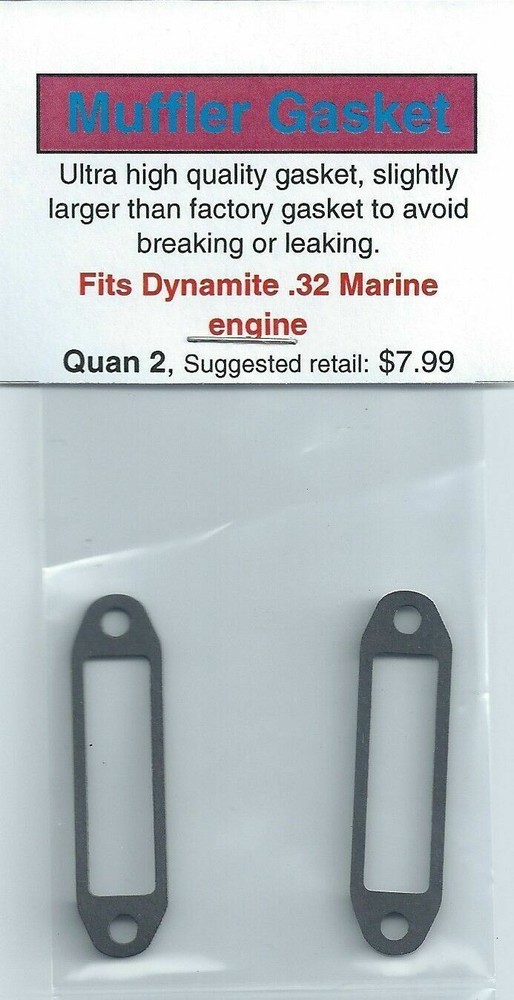 Dynamite .32 Marine Exhaust/Muffler Gasket 2 Pack NIP