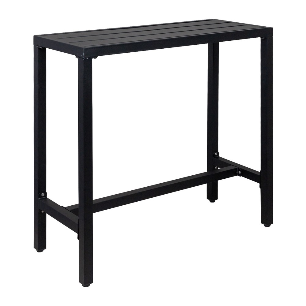 40in Iron with Adjustment Knob Patio Bar Table Black