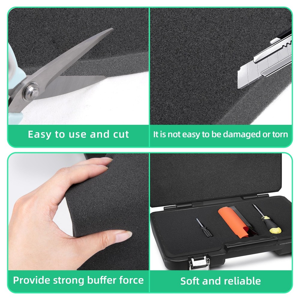 6 Pcs Polyurethane Foam Sheets- 16 x 12 x 1 Inch Tool Box Polyurethane Pads- ...