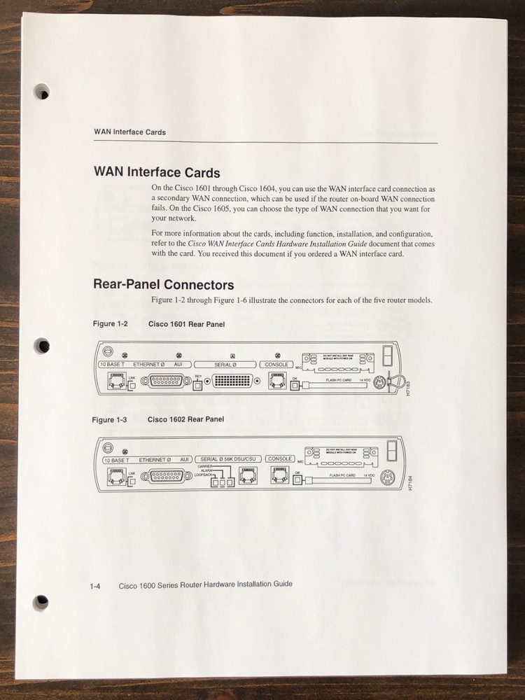 Cisco Systems - Cisco 1600 Series Hardware Installation Guide (1998)