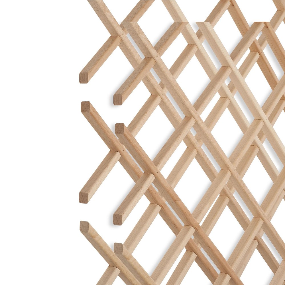 Outwater 28 Bottle Trimmable Maple Wine Rack Lattice Insert Panel