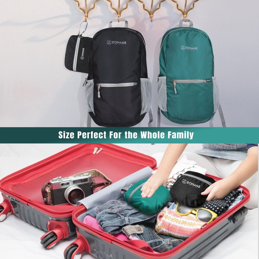 Ultra Lightweight Hiking Backpack 20L Packable Water Resistant Dark Green