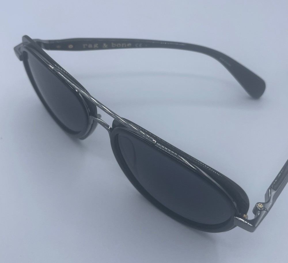 Rag & Bone Square Aviator 55mm Gradient Sunglasses | Black / Grey Lens | NEW