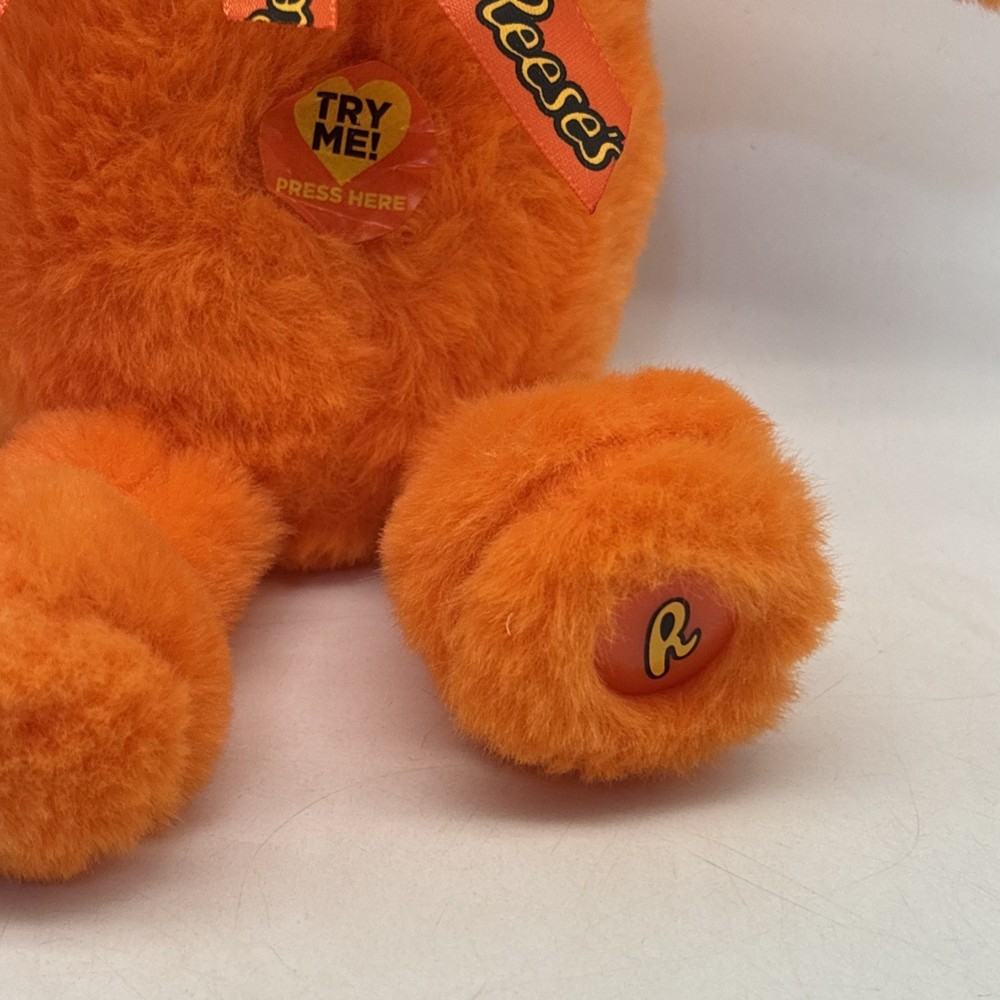 Hershey's Chocolate Reese's Plush Toy Orange Singing Fox Tested & Working!