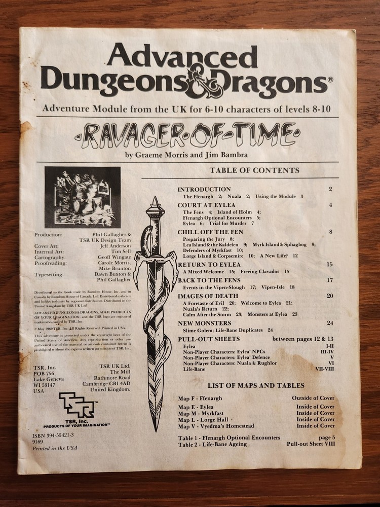 I8 Ravager of Time adventure module D&D TSR Basic Dungeons Dragons BECMI