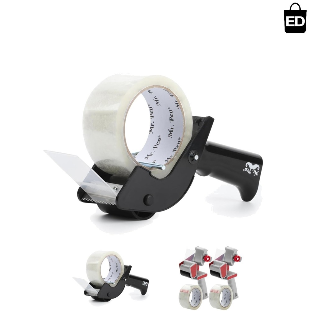 Lightweight Tape Dispenser Gun with Sharp Blade & Easy Loading - 1 Pack Included