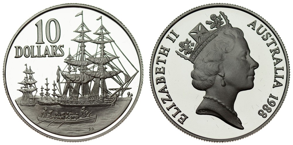 Australia - 10 Dollars 1988 - Elizabeth II, Silver