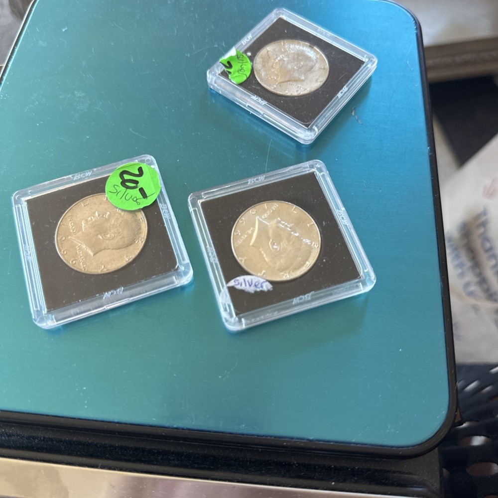 Three Silver 1966 Half Dollars Total Of 1.2 Ounces