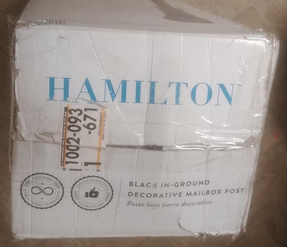 Hamilton Black In-Ground Steel Mailbox Post