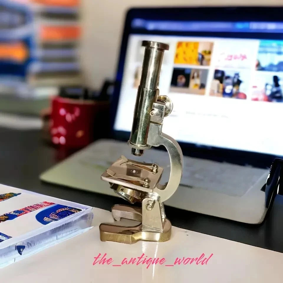 Nautical Brass Heavy Microscope 7 Inches Students Brass Microscope Gift Items