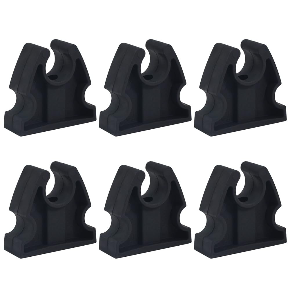 UPTTHOW 2Pcs Rubber Pole Light Storage Clips for Boat to Hold 3/4 black