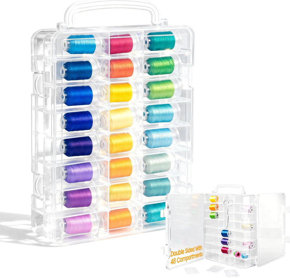 Double-Sided Storage Organizer/Box with Total 48 Adjustable Compartments, Remova