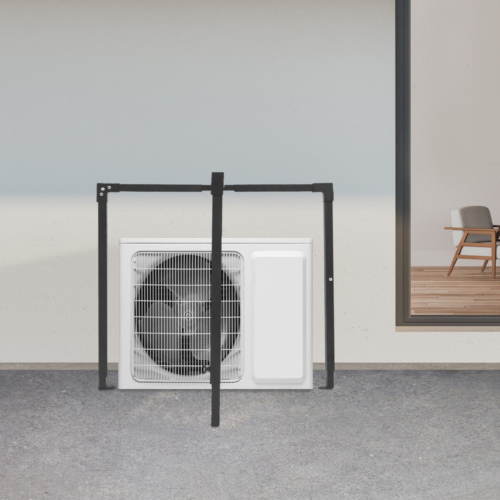 Ac Security Cage, Air Conditioner Cage, Adjustable Air Conditioner Cage Black