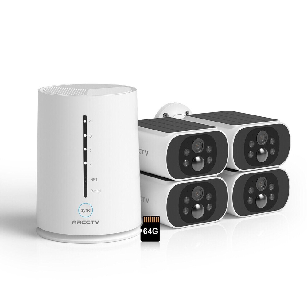 ARCCTV Solar Battery Powered Wireless Security Camera System Outdoor Wifi Camera