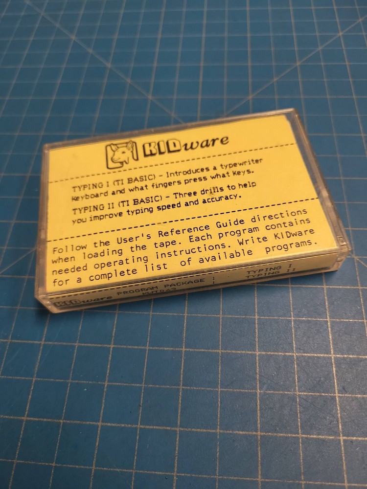 KIDware Typing I II Vintage Computer Cassette TI BASIC Software Rare Collectible