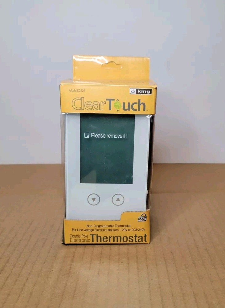 King Clear Touch Non-Programmable White Thermostat Model K322E - NEW IN BOX!