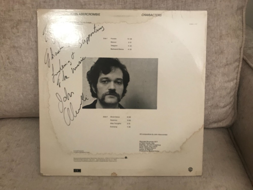 John Abercrombie Characters Signed LP Autograph