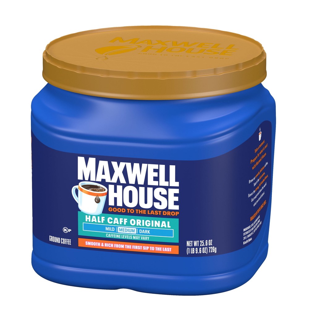 Maxwell House Half Caff Ground Coffee, 25.6 oz. Canister Quick refreshment