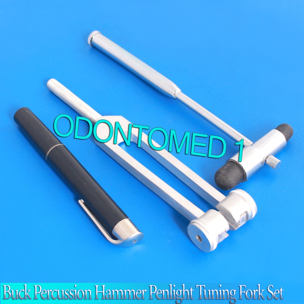 Set of 3 pcs Reflex Buck Percussion Hammer Penlight Tuning Fork C 128
