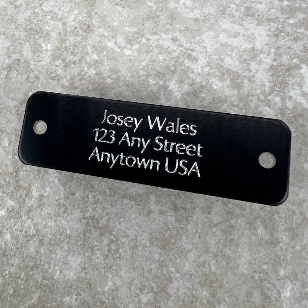 Custom Engraved Tags Personalized NAME PLATE Tags NAME PLATE BLACK GOLD MEDIUM