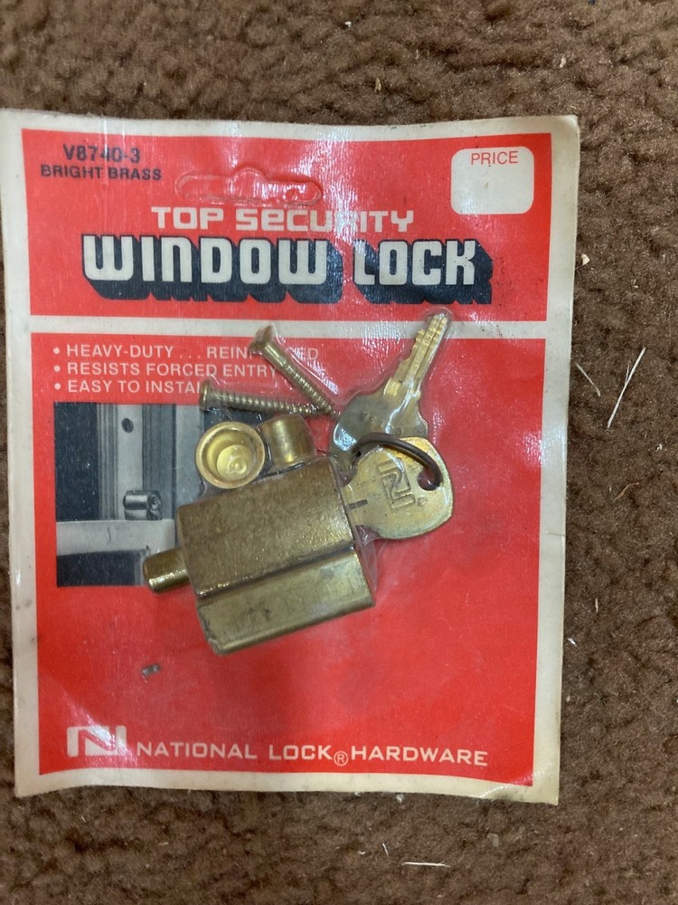 Top Security Window Lock (Model V8740-3  BRASS NATIONAL