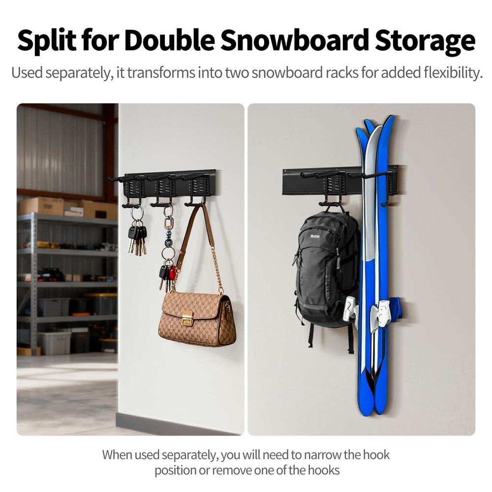 Extra Wide Tool Rack Wall Mount –Garage Storage Organization Black