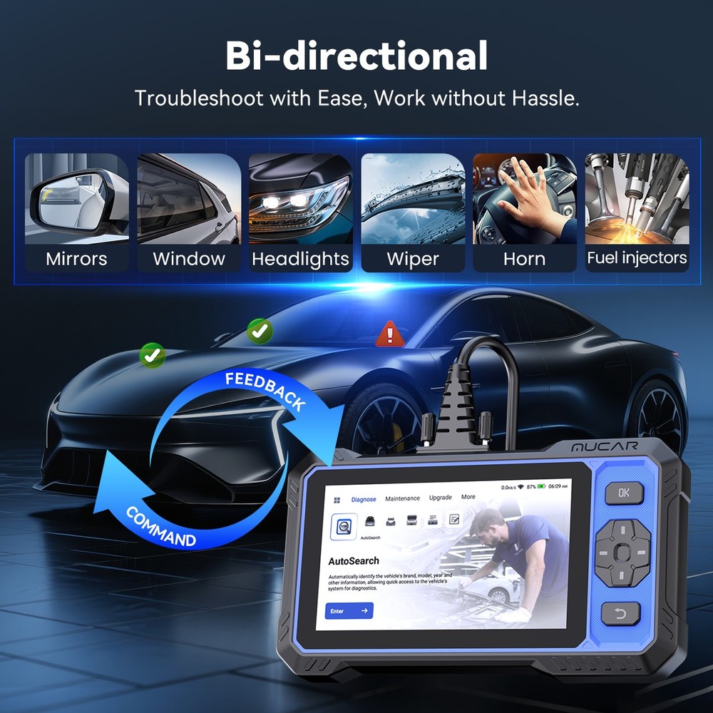 MUCAR 682 OBD2 Diagnostic Bidirectional All System 20 Services + Extension cable