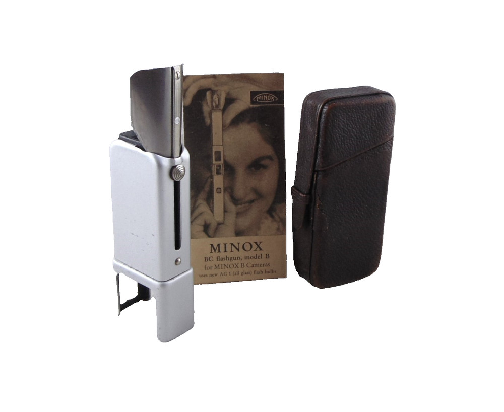 Minox B.C. Flashgun Model B for AG-1 Flashbulbs w/ Case Box & Inst PLEASE READ