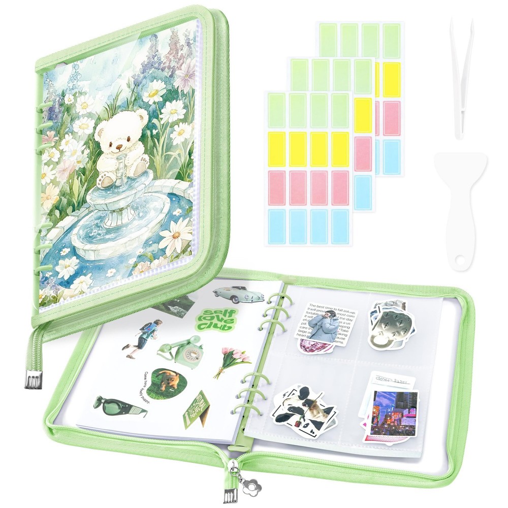 Ospelelf Sticker Organizer A5 Binder Storage Display Book, Includes Clear Poc...