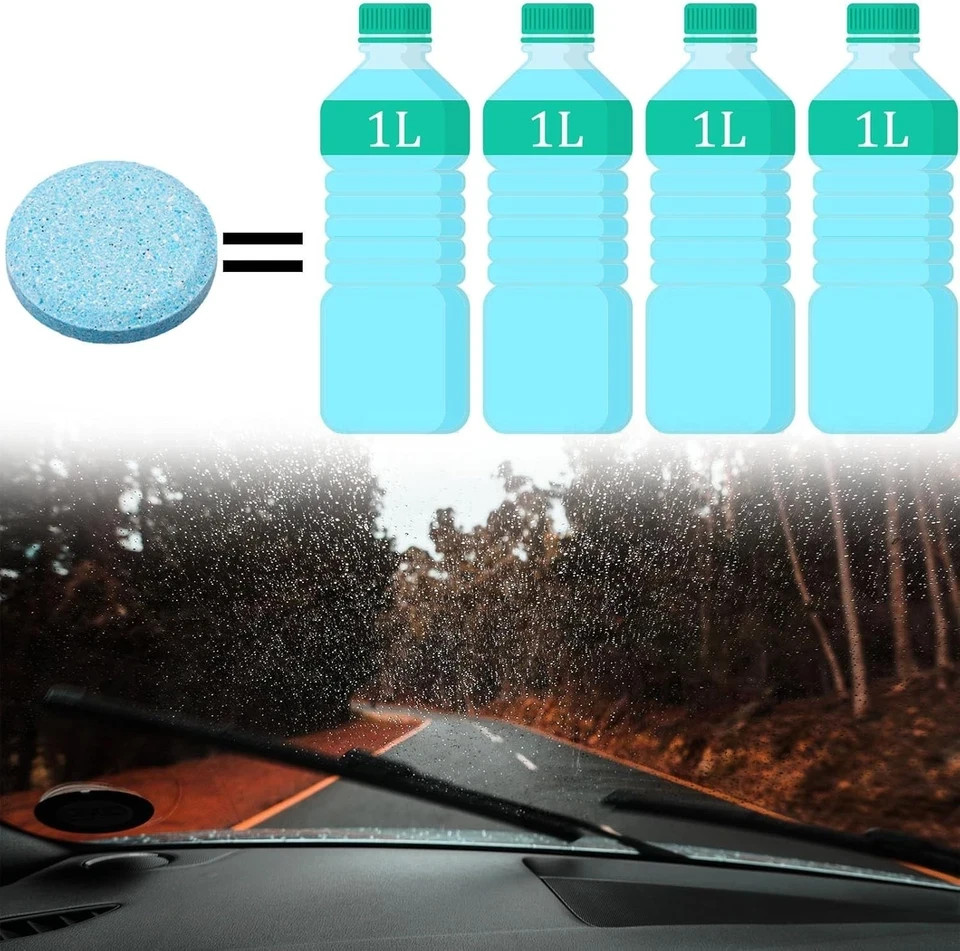 400 Pieces Car Windshield Washer Fluid Concentrated Tablets Solid Windshield Eff