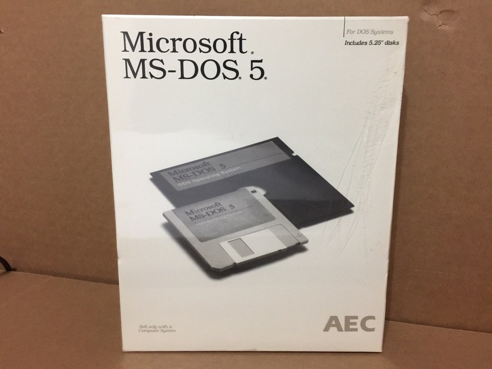 MICROSOFT MS-DOS 5.0 5.25" Disks Branded AEC 1991 NEW/SEALED