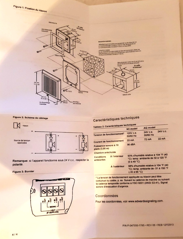 Edwards Signaling & Security Systems HORN 869-N5 Flush Mount