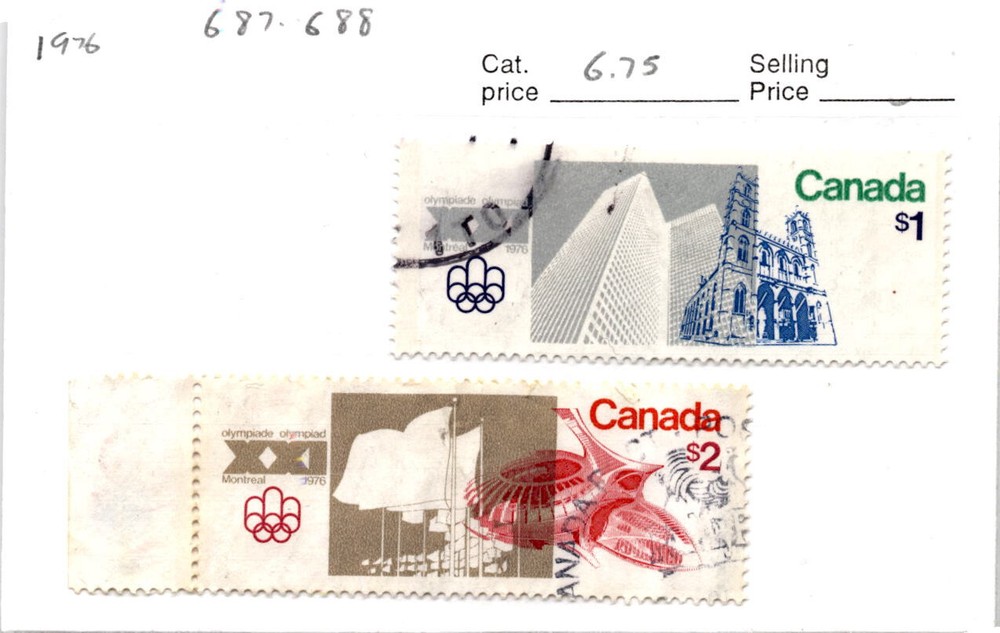 Canada, Postage Stamp, #687-688 Used, 1976 Olympics (AH)