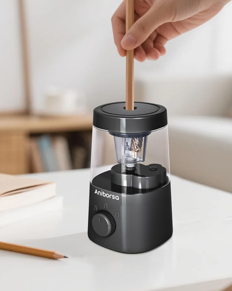 Electric Pencil Sharpener, Helical Blade Automatic Pencil Sharpener, Battery/...