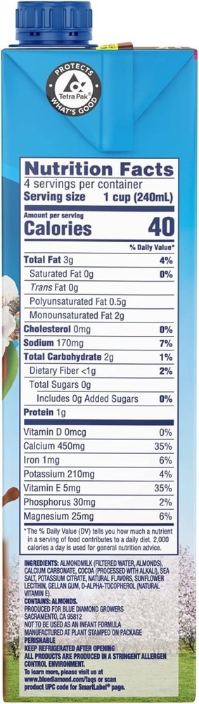 Dairy Almondmilk, Unsweetened Chocolate