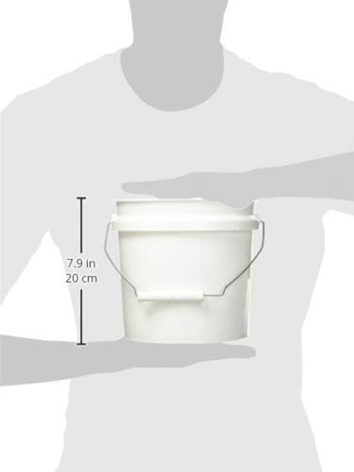 1-Gallon White Plastic Pail - Durable Paint Mixing Container for DIY Projects