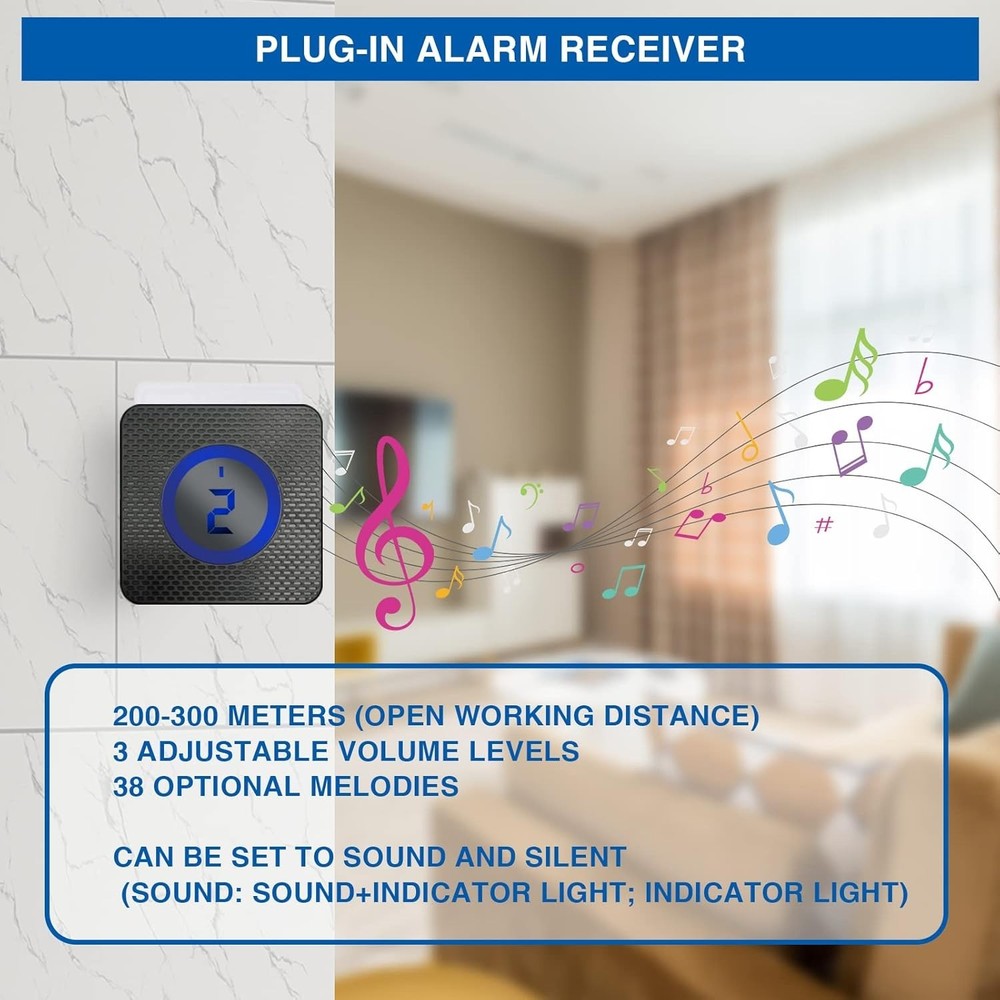 Solar Wireless Driveway Alarm System - 600ft Motion Detection Security Solution