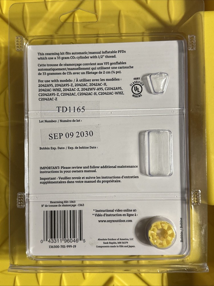ONYX A/M 33 PFD All Clear Rearming Kit