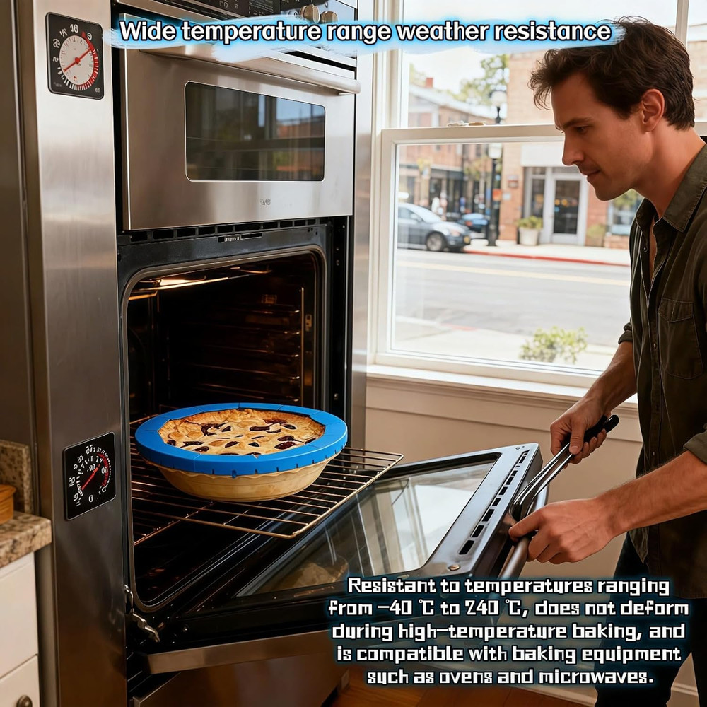 Adjustable Silicone Pie Crust Shield | 8.7-11.4" Reusable Baking Guard | Prevent