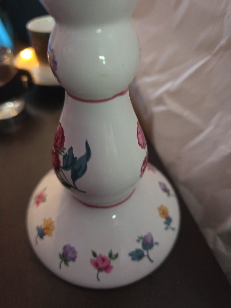 Liz Claiborne Raspberry Patch Ceramic Candlestick Votive Holder