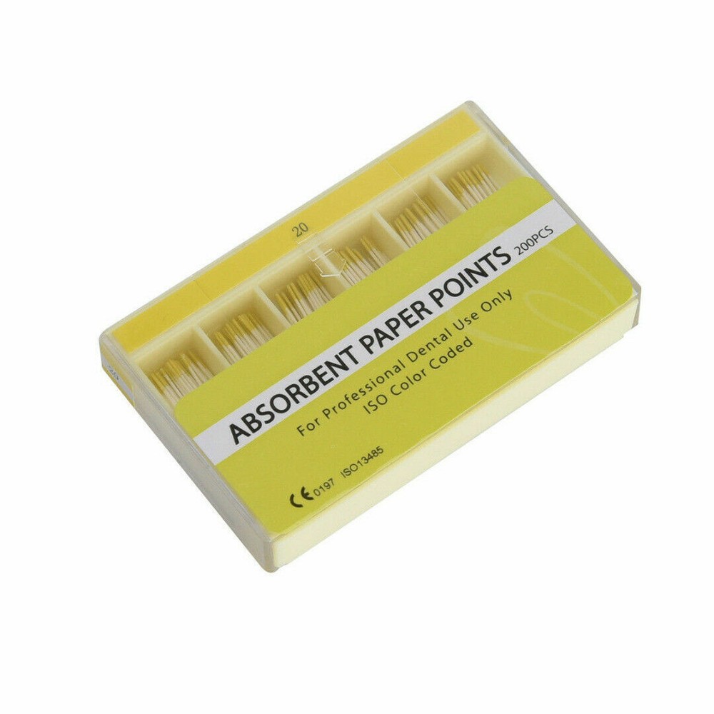 200 Pcs Dental Absorbent Paper Points Sterile Color Coded Eododontic Eodo Root