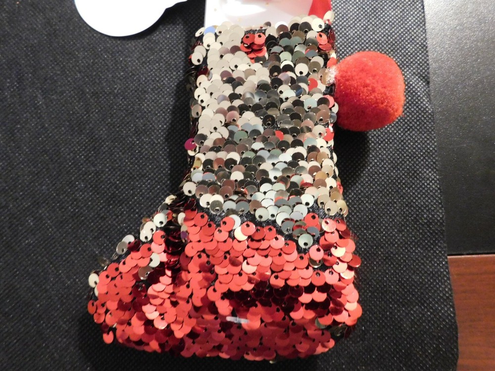 SHEFFIELD HOME SEQUIN STOCKING WITH 3 PENS! a52DCX