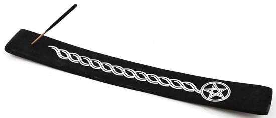 Black Incense Stick Holder with Pentagram Design