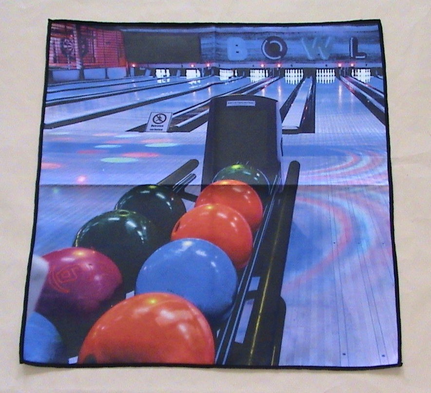 Digital Print Bowling Microfiber Suede Towel 16" x 16" Generic